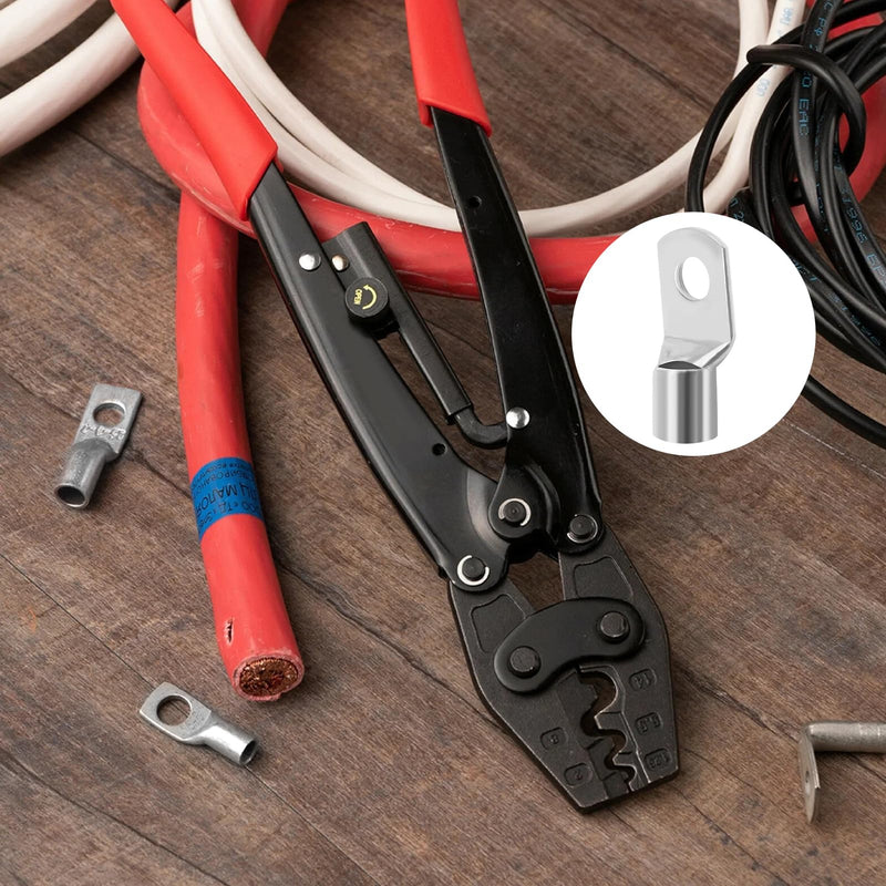 [AUSTRALIA] - Pack of 10 Tube Cable Lugs 50 mm² M8 Uninsulated SC Cable Connector Cable Lugs Ring Terminals 
