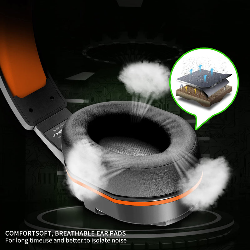[AUSTRALIA] - Kikc PS4 Gaming Headset with Mic for Xbox One, PS5, PC, Mobile Phone and Notebook, Controllable Volume Gaming Headphones with Soft Earmuffs for Kid Orange 