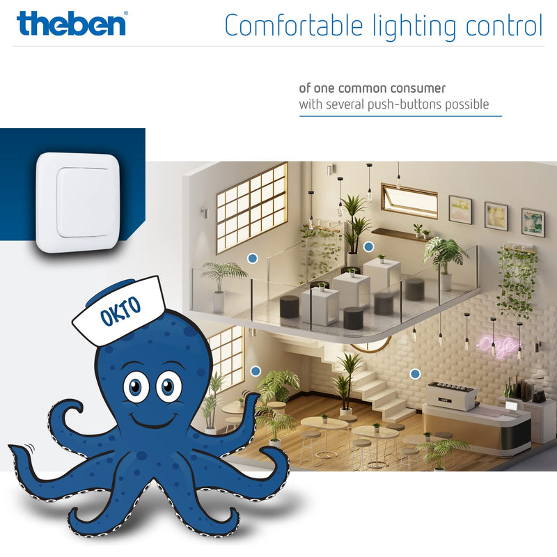 [AUSTRALIA] - Theben 3120120 Okto S12-230 Impulse Switch, Impulse Relay, 230 V, Electromechanical, DIN Rail, DIN Rail, 1 N/O Contact, LED up to 200 W, Light Control (Pack of 1) Pack of 1 