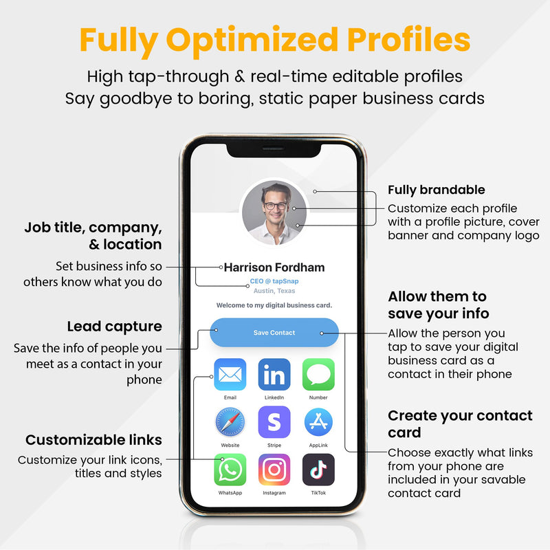 Digital Business Card by TapSnap | No Subscription/No Fee | Tap to Share Smart NFC | Custom Business Card | Smart Networking Card | iPhone & Android (Hologram Prism) Hologram Prism