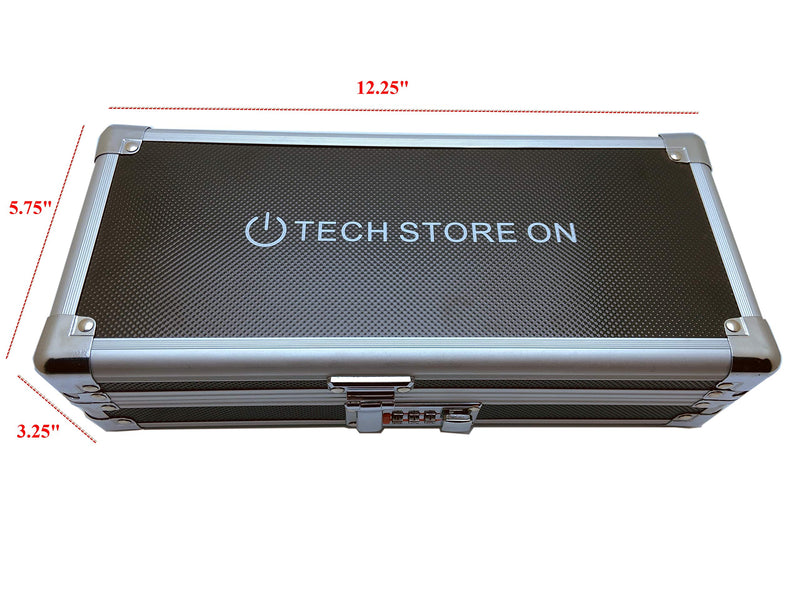 Flash USB Thumb Drive Case Memory CardElectronic Accessories Storage Organizer Bag Secure Combination Lock Antistatic Shockproof Foam (Aluminum, 24 USB Slots, 2 HDD Slots)