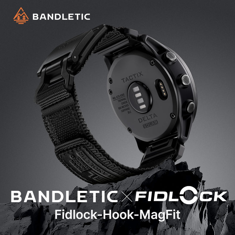 Bandletic 26MM Compatible with Garmin Fenix 8 51mm 7X 6X 5X Watch Band | Quick Fit Nylon Replacement Strap with Magnetic Fidlock Buckle for Fenix 6X Pro/5X PlusR/Instinct 2X/Enduro/Quatix/Tactix Black Medium (6.7"-7.3")