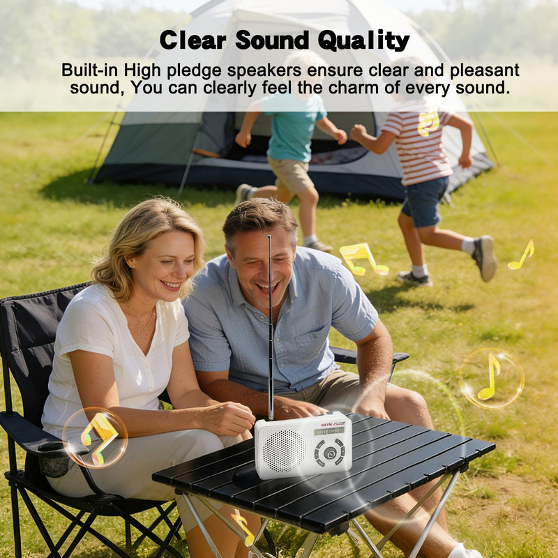 Tendak Portable Radio AM FM SW, Small Radio with Digital Tuning LCD Display, Sleep Timer and Alarm Clock, Battery Powered or Plug in Wall, Transistor Radio for Home Outdoor Seniors