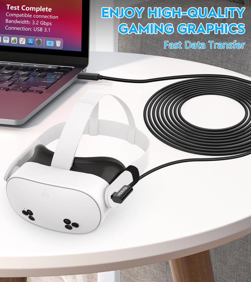 Silicone Cover Set Compatible with Meta/Oculus Quest 3 Accessories,Link Cable 10FT for Meta/Oculus Quest 3S/Quest 3/Quest 2