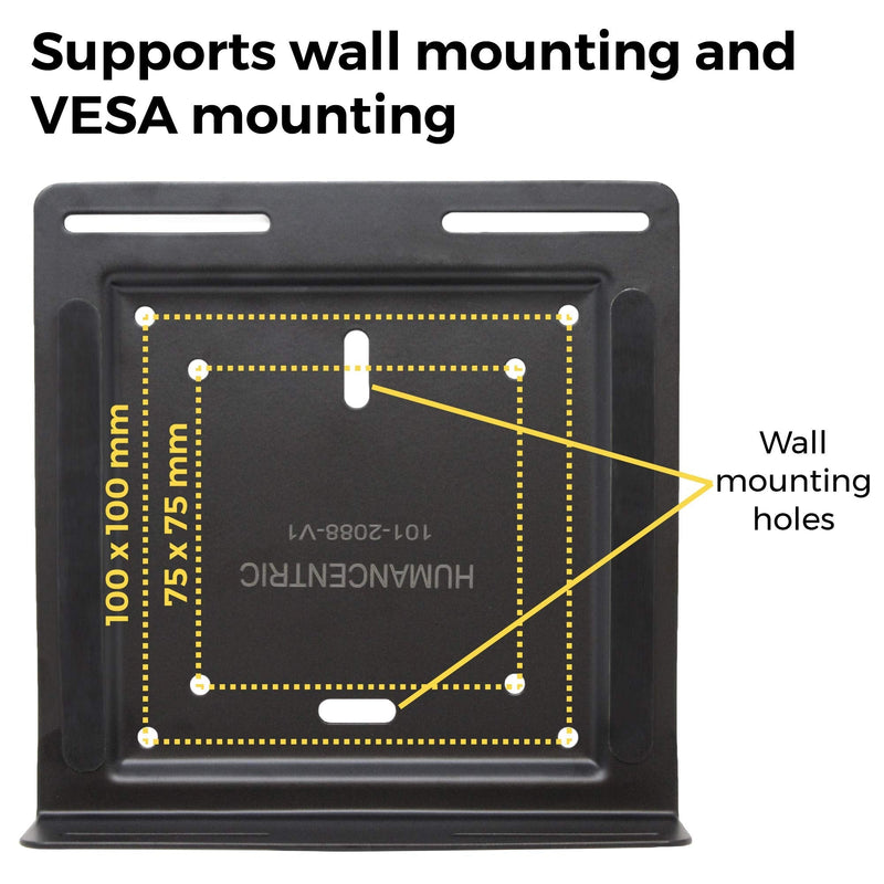 HumanCentric Universal Wall and VESA Mount | Adjustable Strap Mount for Computers, UPS Units, Cable Boxes, Modems, and Other Electronic Devices | Mounts on The Wall or Back of a Computer Monitor