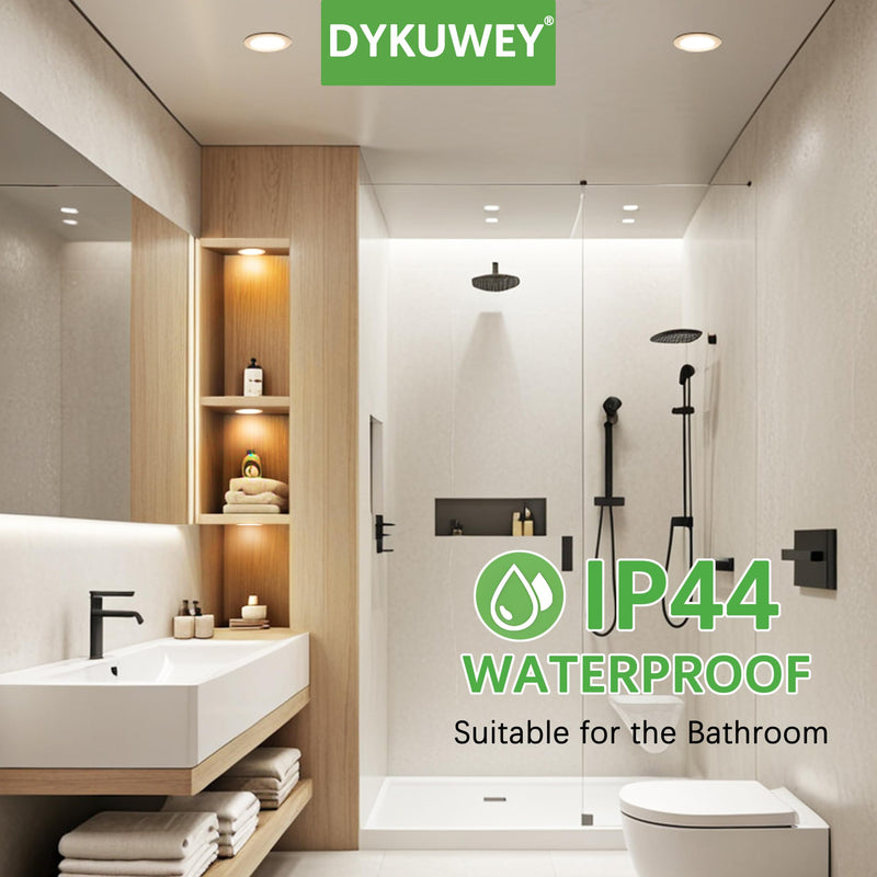 [AUSTRALIA] - DYKUWEY Set of 4 LED Recessed Spotlights, 12 V, 3 W, Recessed Spotlights, LED Flat Hole 55-58 mm and 14 mm Flat, LED Spot 12 V IP44 Dimmable Ceiling Spotlight, Furniture Recessed Spotlights (Nickel Nickel Warm White 3000 K 