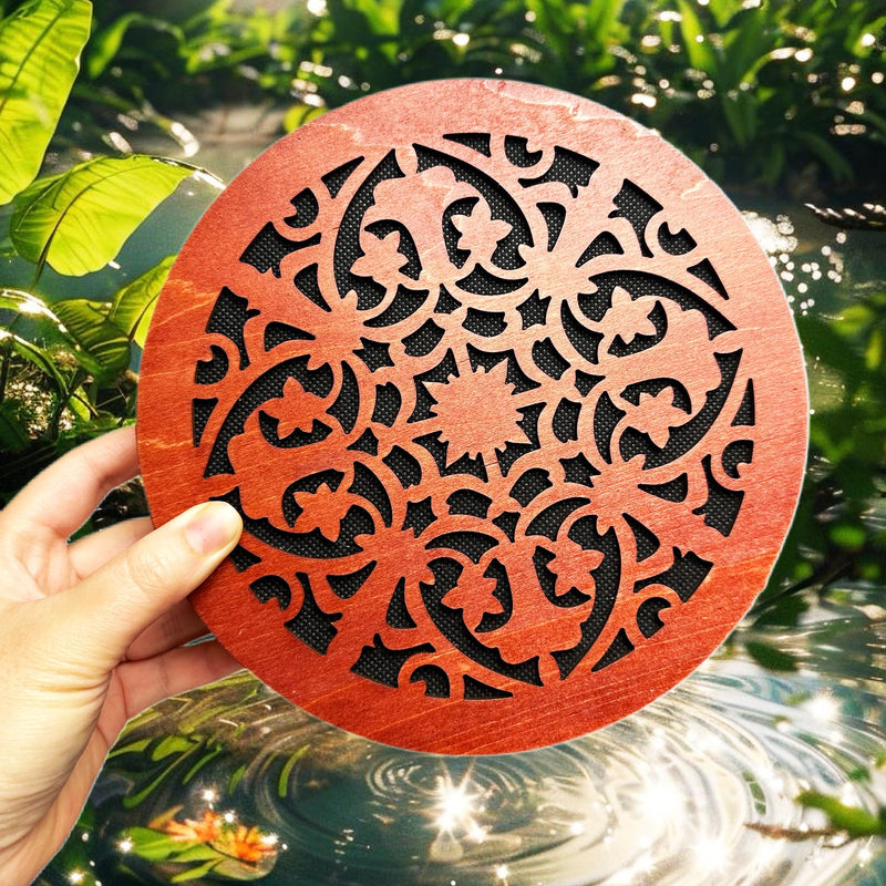 [AUSTRALIA] - 8'' Water Stream Drum | Rain Disk "Water-Fall" | Instrument for Sound Therapy | Ocean Drum | Sonic Energy Wave Drum | Yoga Meditation | Release Pressure | Music Healing Instrument (With Display Stand) 