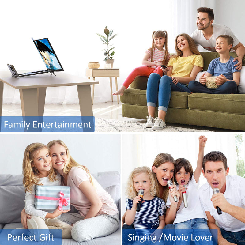 14" Curved Screen Magnifier for Cell Phone -3D HD Magnifing Projector Screen Enlarger for Movies, Videos, and Gaming – Foldable Phone Stand Holder with Screen Amplifier–Compatible with All Smartphones