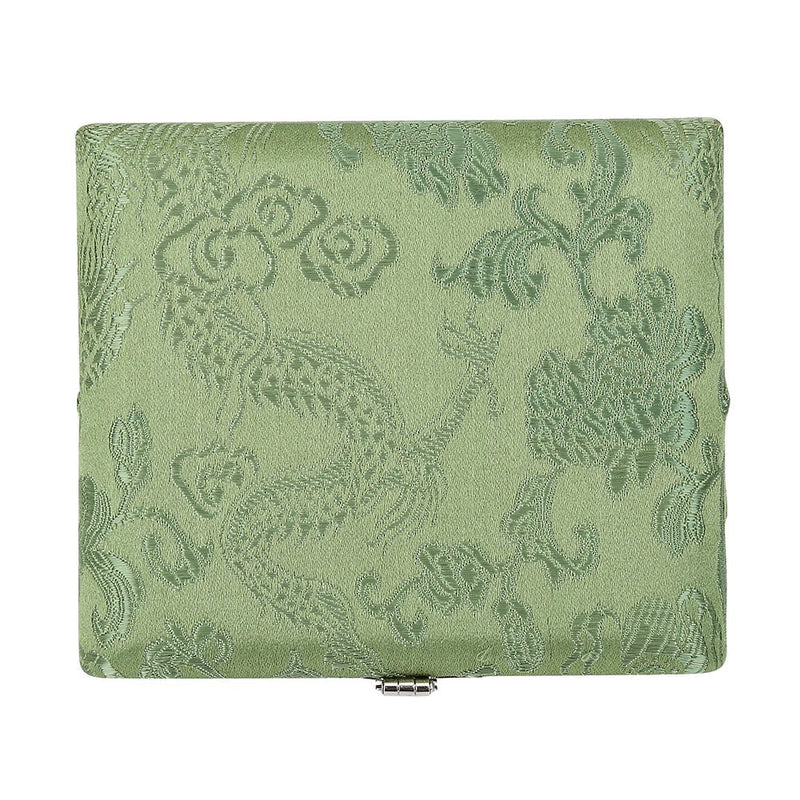 [AUSTRALIA] - Wooden Oboe Case Holder Box for 6pcs Oboe Reeds Silk Cloth Cover Case Holder Storage(Green) 