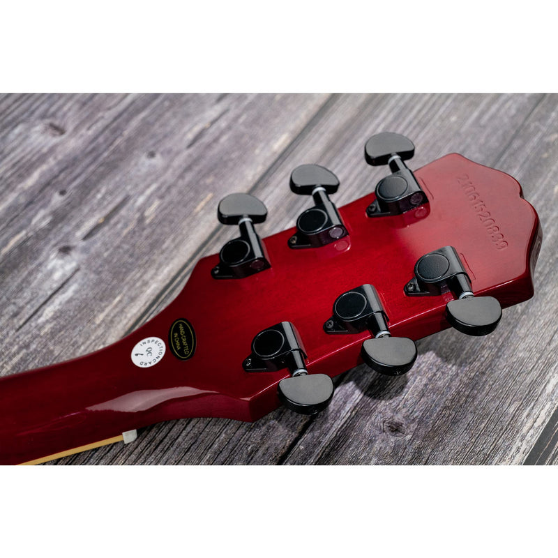 Musiclily 3+3 Epi Style Sealed Guitar Tuners String Tuning Pegs Keys Machine Heads Set for Les Paul Epiphone Electric Guitar, Half Moon Button Black Epi Half Moon Black