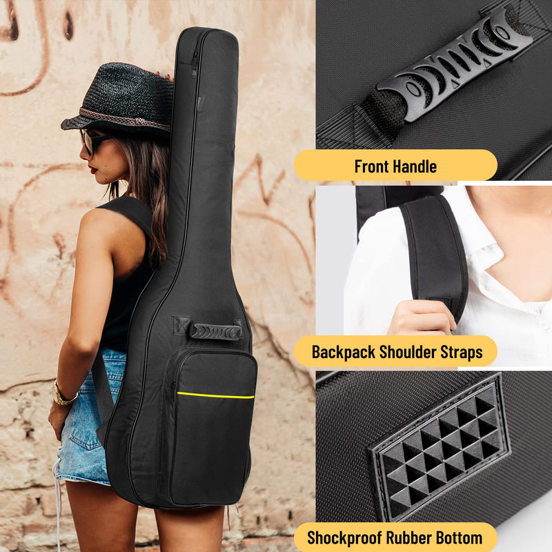 CAHAYA Electric Guitar Bag Gig Bag 6mm Padding Backpack Padded Soft Guitar Case Black CY0226 Electric Bag