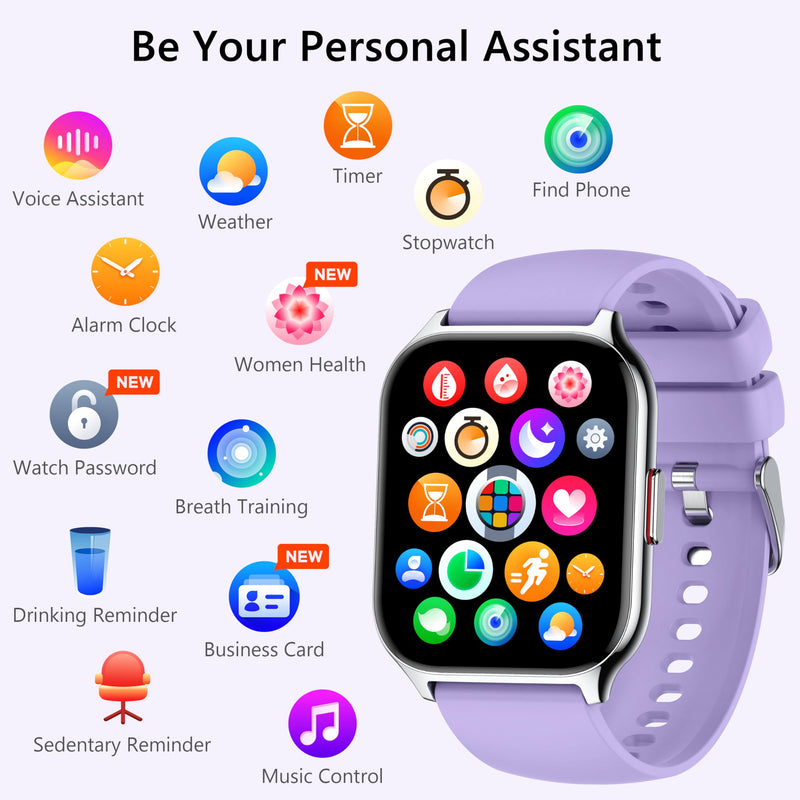 Smart Watch with 4 Bands, 2.0" Fitness Tracker Watch(Dial/Answer Calls) with Heart Rate/Blood Pressure/Blood Oxygen Monitor for Android iOS