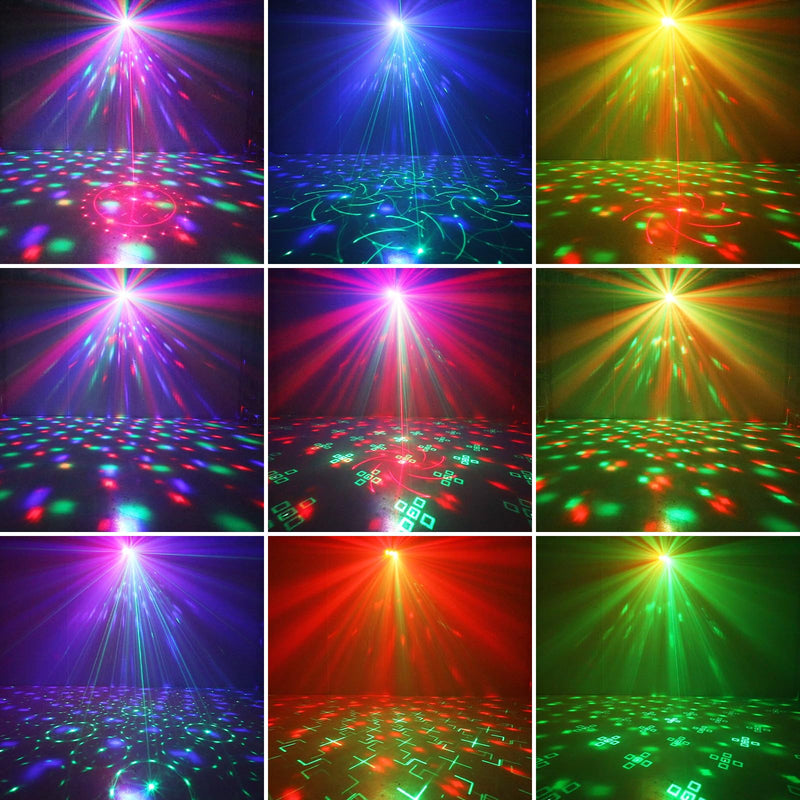 3 in 1 USB Sound Activated Party Light Disco Ball Lights,RGBW 4 Lens Dj Strobe Stage Lighting with Remote Control for Parties Indoor Dance Karaoke KTV Show Club