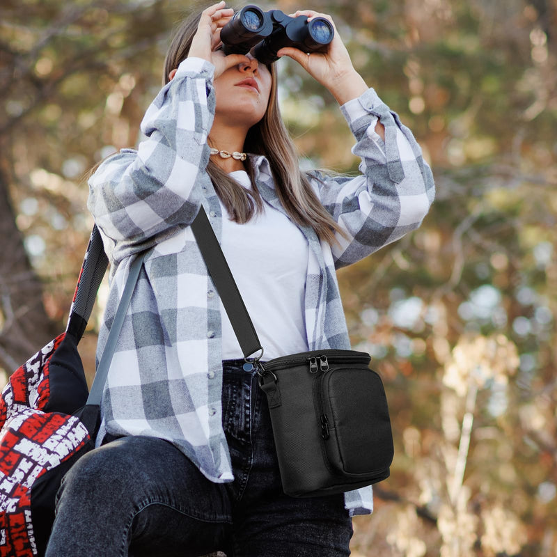 [AUSTRALIA] - Travel Protective Case for NIKON Monarch M5 M7 8x42 Binocular, Durable Fabric Storage Bag with Shoulder Strap Compatible with Nikon PROSTAFF P3 8x42 10x42 Binocular, Black (Case Only) 