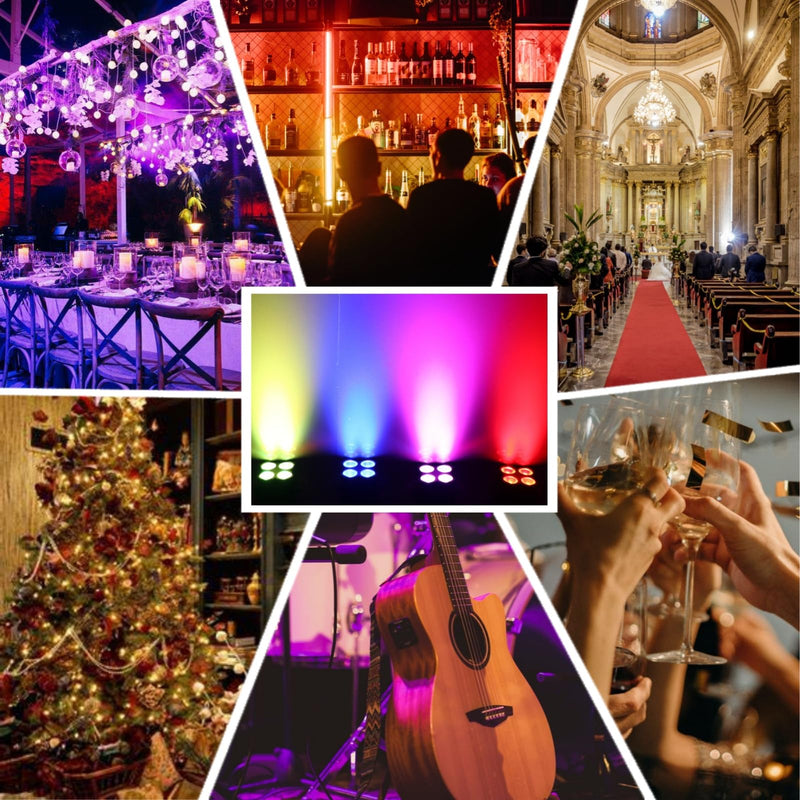 [AUSTRALIA] - Stage Par Lights, AQOOL RGBW LED Par Can Light,Super Bright DJ Wash Light with Remote & DMX Control,Sound Activated Uplights for Event Wedding Birthday Church Christmas Party Dance Show 