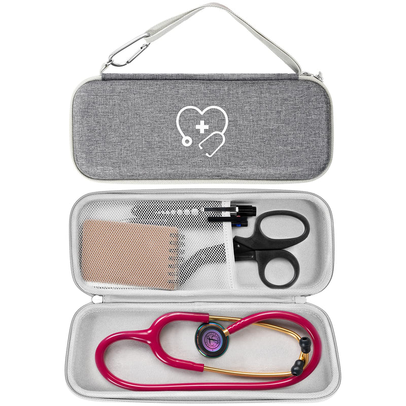 ProCase Stethoscope Case for 3M Littmann Classic III, Lightweight II S.E, MDF Acoustica Stethoscope, Cardiology IV Stethoscope, Hard Travel Carrying Case for Nurse -Grey gray
