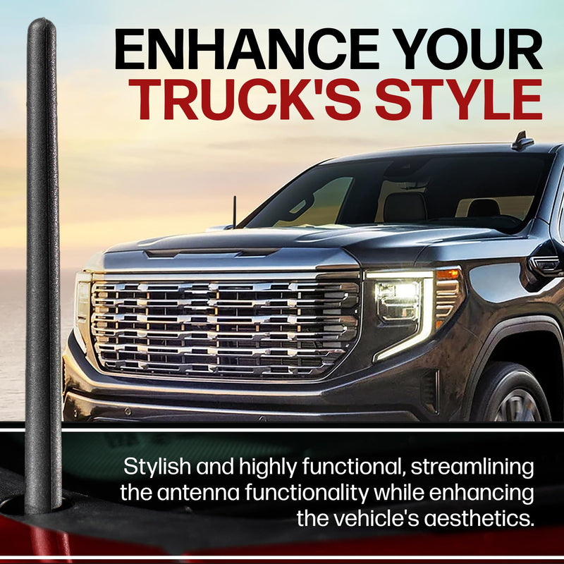 [AUSTRALIA] - AntennaMastsRus Short Rubber Antenna for GMC Sierra 1500 (2006-2026) - German Engineered with Internal Copper Coil for Enhanced Signal Reception - Car Wash Proof & Easy Install - 6 3/4 Inch 