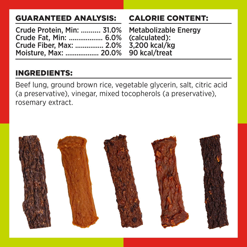 [AUSTRALIA] - BIXBI Jerky Dog Treats, Original Beef Lung, 10 oz - USA Made Grain Free Dog Treats - High in Protein, Whole Food Nutrition, No Fillers 10 Count (Pack of 1) 