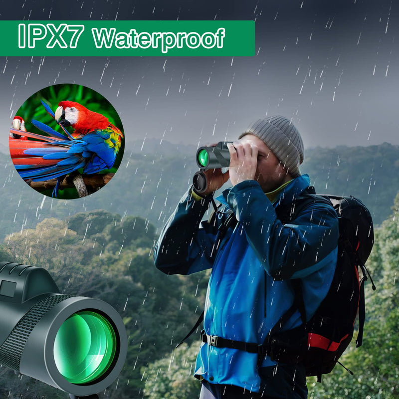 80x100 High Powered Monocular Telescope 2 Packs with Smartphone Holder & Tripod, HD Monocular for Adults with BAK4 Prism & FMC Lens for Hunting Star Bird Watching Wildlife Camping Hiking
