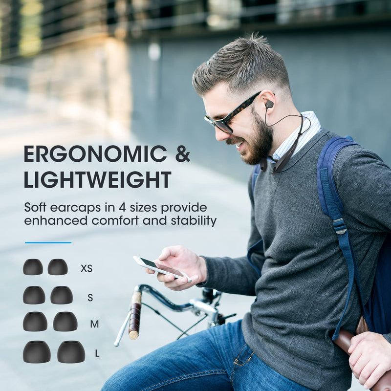 Neckband Bluetooth Headphones, 24H Playtime, Noise Isolation, 2 Pack | Around The Neck Headphones Shark Jaw Design, Bluetooth Headsets with Call Vibration, Earbuds Built-in Mic/IPX7 Black-2 Pack