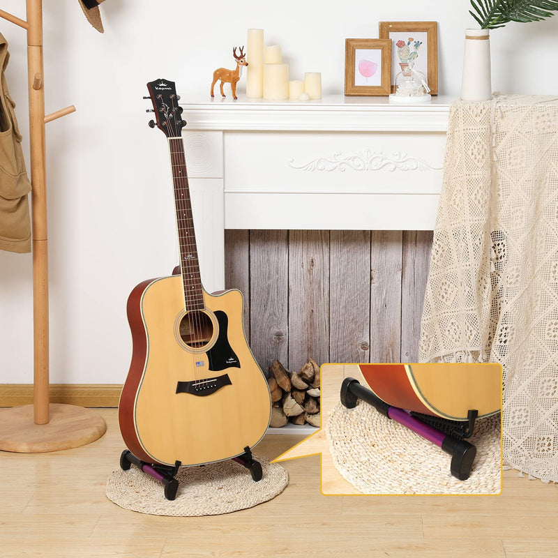 [AUSTRALIA] - Saker Folding Instrument Stand for Guitar- Guitar Stand for Acoustic/Electric/Classical Guitars and Violin, Ukulele, Bass, Portable and Lightweight, Easy to fold,The Ultimate for Concert & Travel Purple 