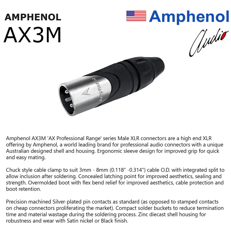 4 Units - 2 Foot - WBC-PRO-Quad Ultra-Silent Ultra-Flexible Balanced Star-Quad Cable with Amphenol Male & Female XLR Plugs & Black Tweed Jacket