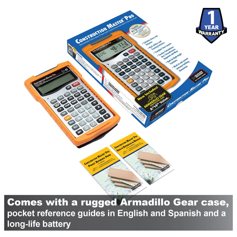 Calculated Industries 4065 Construction Master Pro Advanced Construction Math Feet-inch-Fraction Calculator for Contractors, Estimators, Builders, Framers, Remodelers, Renovators and Carpenters Handheld