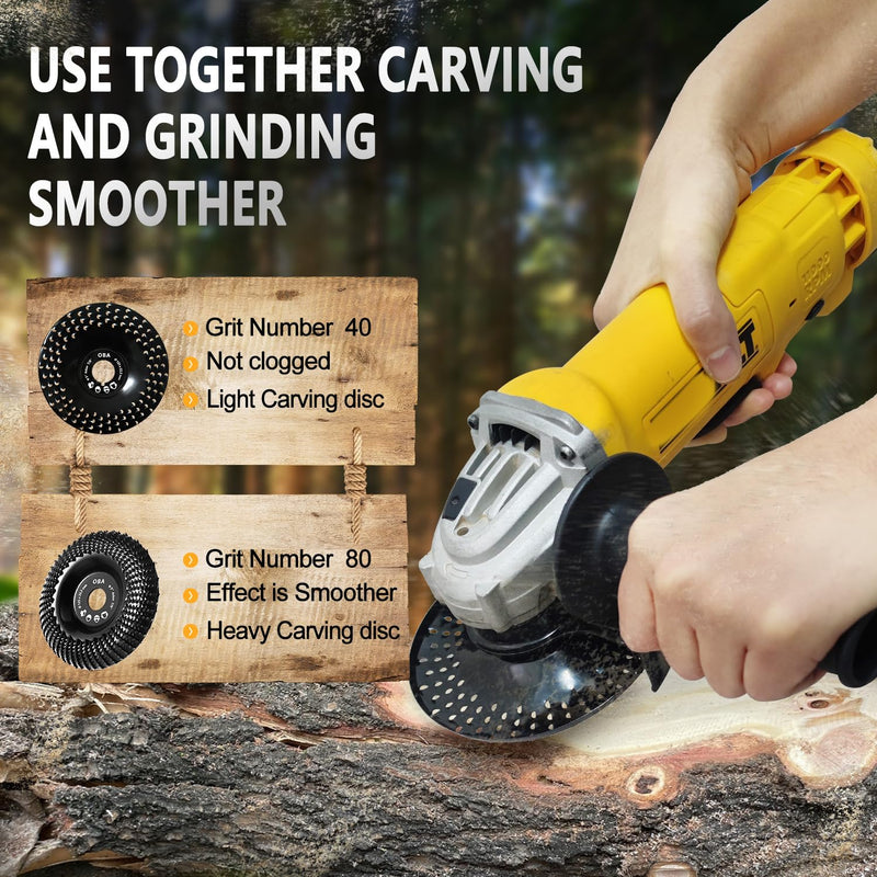 OBA Wood Carving Disc for Angle Grinder 125mm, 2Pcs Angle Grinder discs for Carving Grinding Shaping Modeling Material Removal