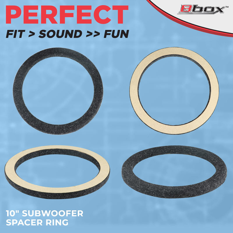 Atrend Universal MDF Constructed Spacer for 10 Inch Speaker or Sub - Adds 3/4" To Depth - Premium Subwoofer Spacer Improves Audio Quality, Sound & Bass - Multiple Usage - Charcoal,Black 10"
