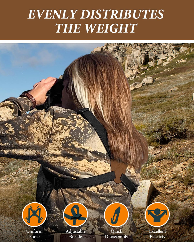 [AUSTRALIA] - Binocular Harness Strap, Binocular Harness for Birding, X-shaped Decompression Binocular Strap Brown 