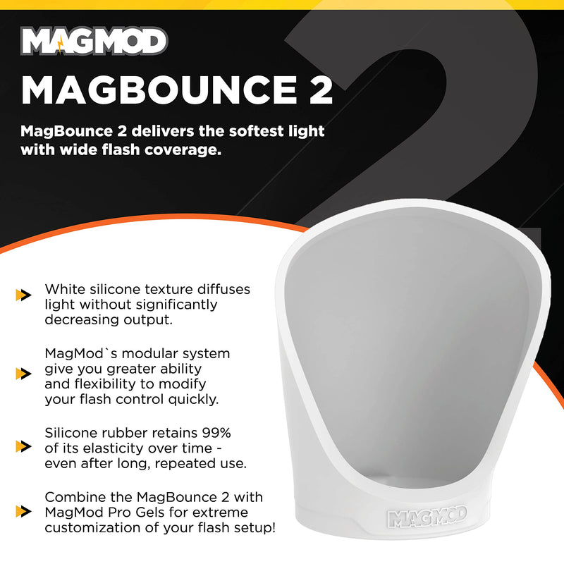 [AUSTRALIA] - MagBounce 2 Flash Modifier by MagMod | Photography Lighting Bounce Modifier | Magnetic Light Diffuser Attachment | Lightweight Light Control | Light Diffuser 