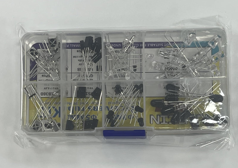 3mm 5mm 940nm LEDs Infrared Emitter and IR Receiver Diode 1738 1838 0038 1638 Receivers Tube Kit (Pack of 60pcs)