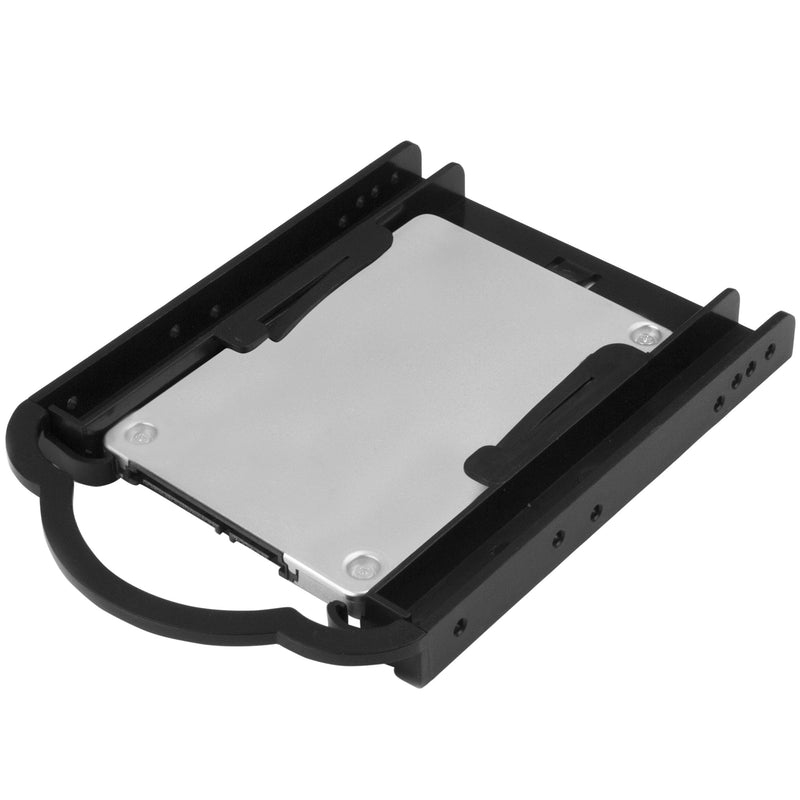 StarTech.com 2.5" HDD / SDD Mounting Bracket for 3.5" Drive Bay - Tool-less Installation - 2.5 Inch SSD HDD Adapter Bracket (BRACKET125PT), Black Standard Packaging
