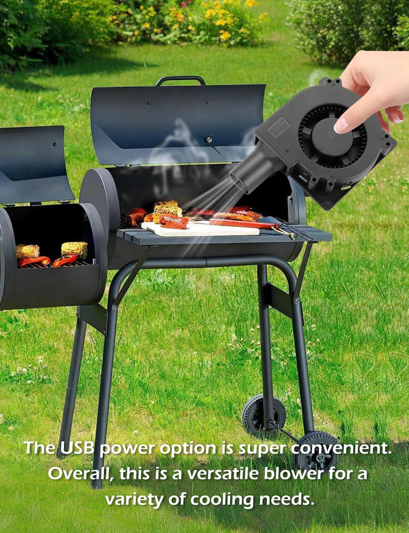 120mm x 32mm USB 5V Brushless Centrifugal Blower Multi-Speed Control Fan with Tube for Small Electric BBQ Grill Air Bellow Inflatable Replacement