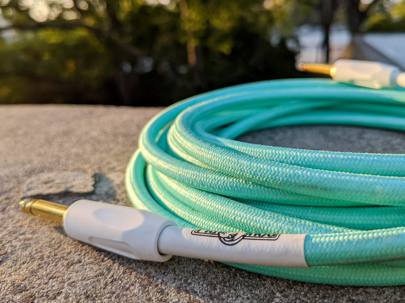 Pig Hog PCH20SG 1/4" to 1/4" Seafoam Green Guitar Instrument Cable, 20 Feet