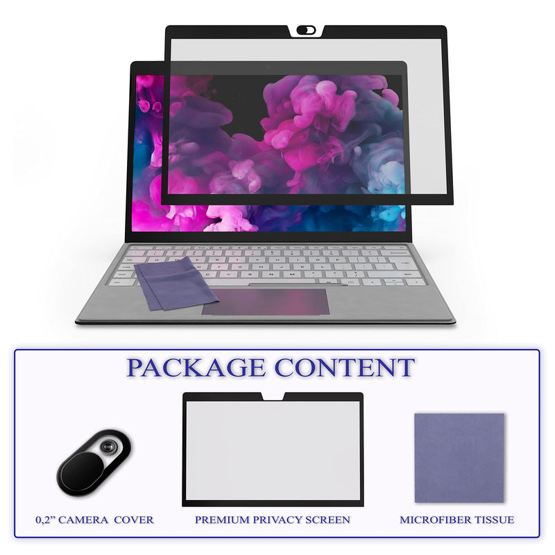 EZ-Pro Screen Protector Privacy Filter for Surface GO, Comes with Camera Cover Slide, Provide Privacy, Anti-Blue Light and Anti-Glare