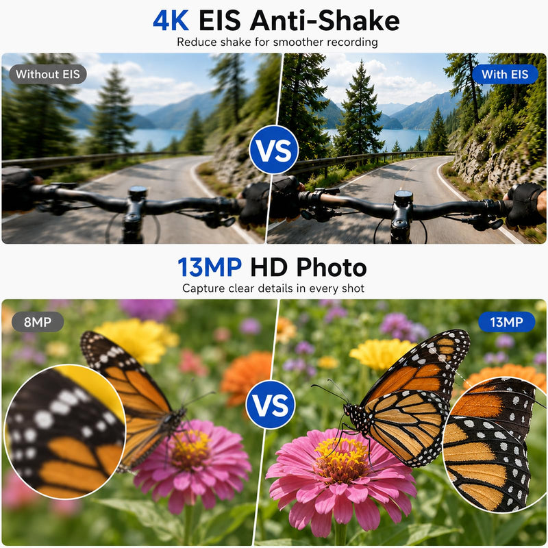AI Smart Glasses with Camera, 13MP HD Capture, 4K EIS Video, Photochromic | Object Recognition, Real-Time Translation, AI Assistant, Dual Open-Ear Speakers, Bluetooth, IP66 Water Resistance, Sunglasses Black Glasses Pouch Included