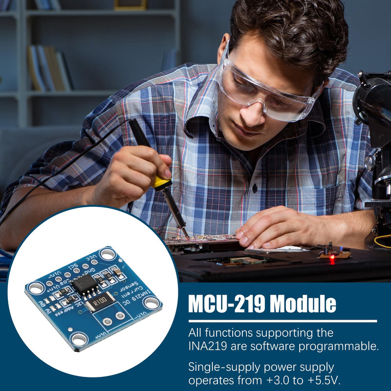 INA219 I2C Sensor Module Binghe 3 Pieces INA219 Zero Point Drift Bidirectional Current Monitoring Sensor Module CJMCU-219 Bidirectional Current Monitoring Sensor I2C Interface Compatible with Arduino