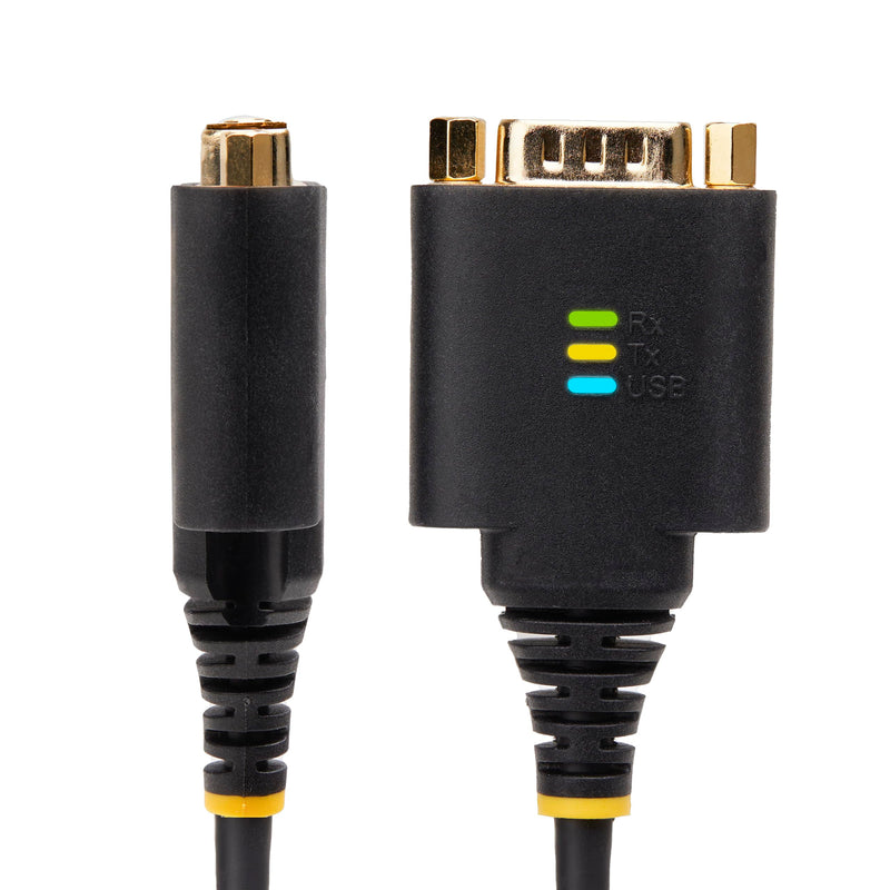 StarTech 2ft 2-Port USB to Serial Adapter Cable, FTDI (2P1FFC-USB-SERIAL) | USB to DB9 RS232, Changeable DB9 Screws/Nuts, COM Retention, 60cm