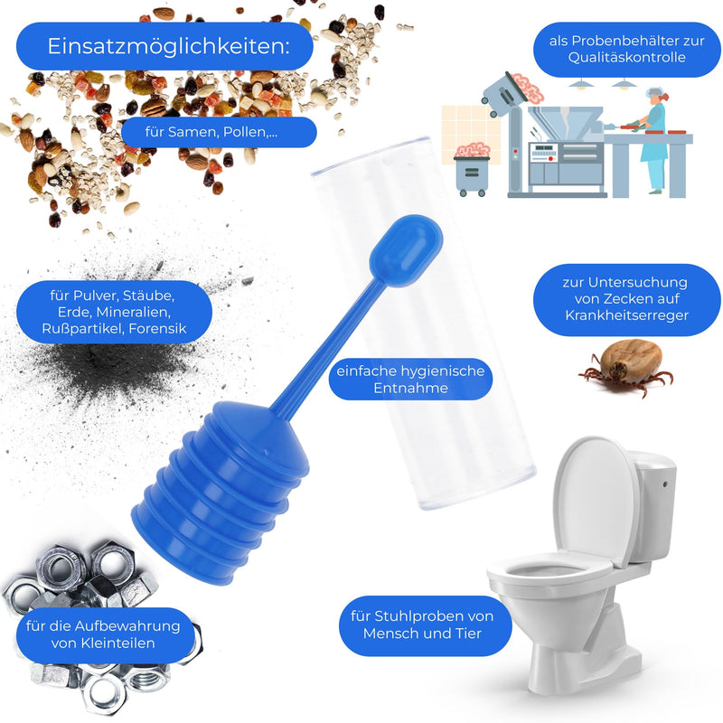 Horn Medical 20 x Examination Tubes, Chair / Waste Tubes, Sample Tube with Spoon