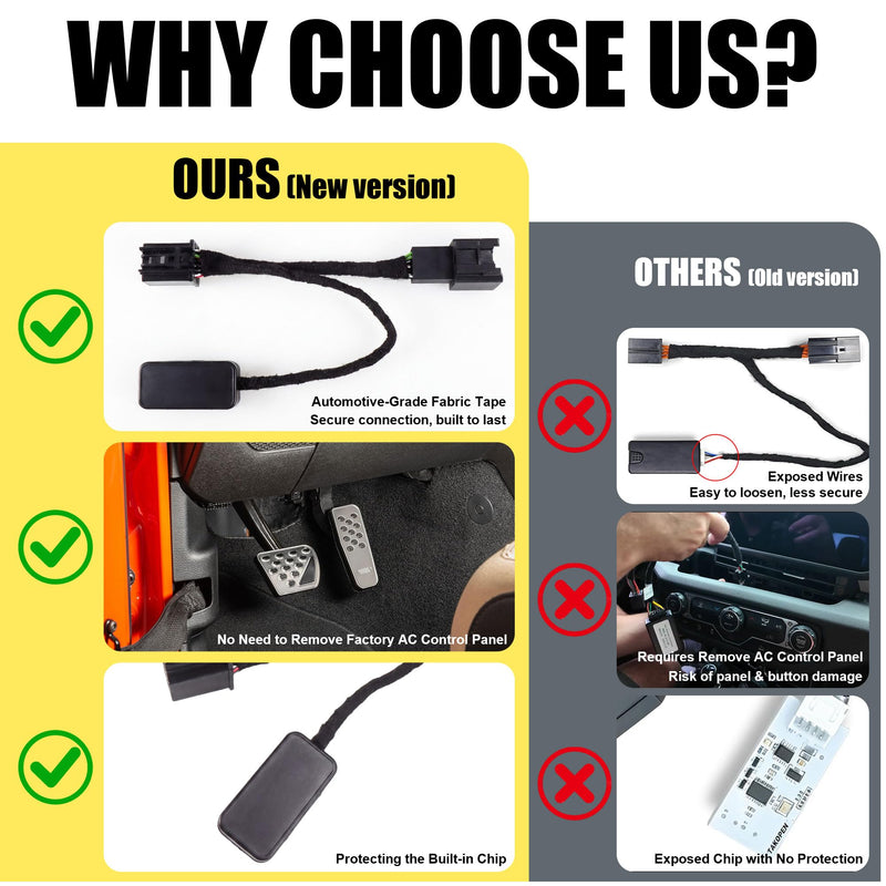 Auto Start Stop Eliminator for Jeep Plug Play Autostop Disabler Not Fit 4XE | Wrangler JL JLU 2018-2026 & Gladiator JT 2020-2026, Auto Start-Stop A-Off Harness Accessories