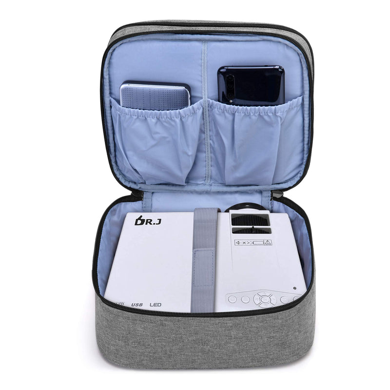 Luxja Carrying Bag for DR.J Mini Projector, Portable Case for DR.J Projector and Accessories, Gray