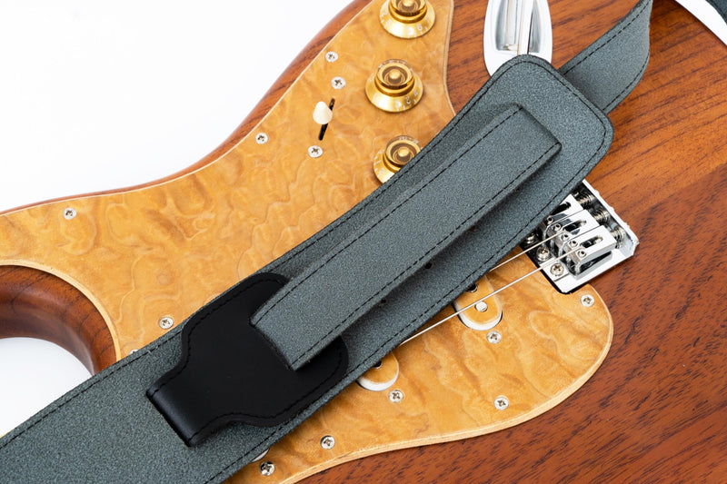 GUITAR STRAP Classsic Natural leather Adjustable length for Acoustic, Electric, Bass Guitars. Gift for Guitar Player. Release shoulder and neck tension (Black) Black