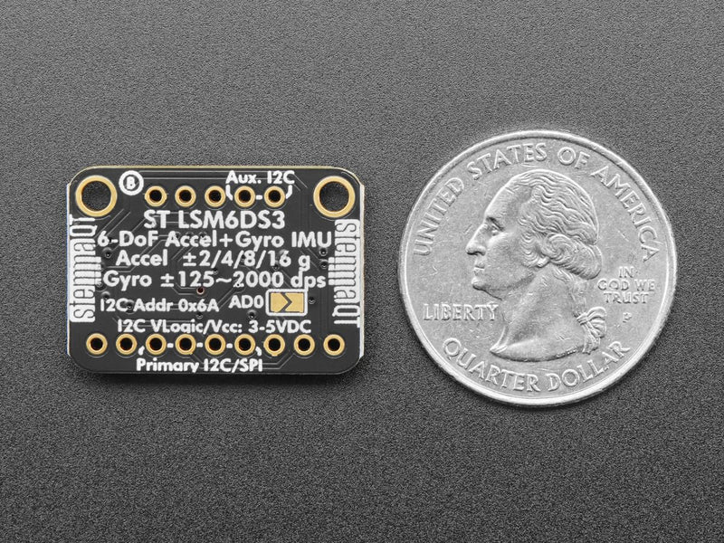 Adafruit LSM6DS3TR-C 6-DoF Accel + Gyro IMU, STEMMA QT/Qwiic, 4503