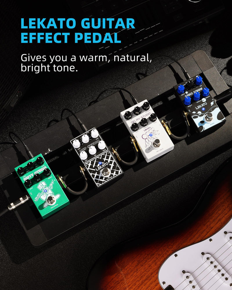 [AUSTRALIA] - LEKATO Amp Simulator Guitar Effect Pedal with True Bypass Clean to Overdrive for Electric Guitar Bypass (EP-01) Black Amp Simulator 