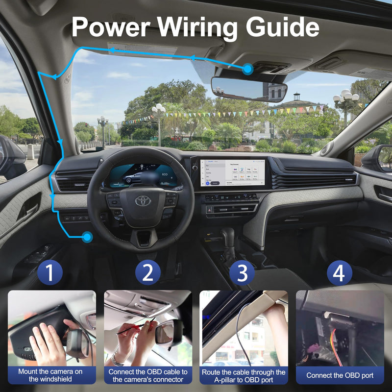 FITCAMX OBD Cable Dash Cams, Upgrade Parking Monitoring, Hardwire Wire Kit Accessories
