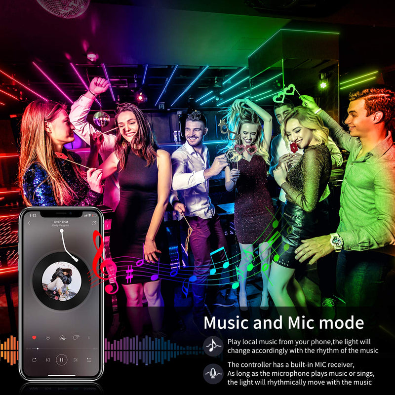 [AUSTRALIA] - AILBTON Led Strip Lights,60ft Music Sync Color Changing, Built-in Mic,Bluetooth App Control LED Tape Lights with Remote,5050 RGB Rope Light Strips 60FT 