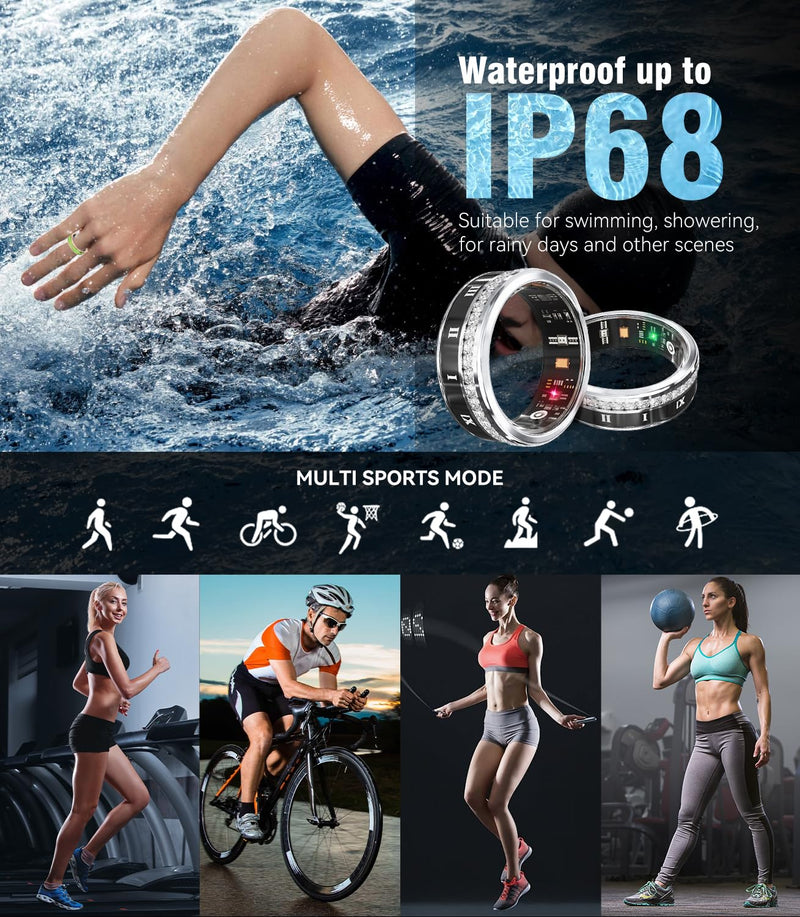10 Gen Diamond Smart Ring and Wireless Charging Case【Industry Ranking No.1 – 0 Measurement Error】 2026 Smart Ring for Women & Men for Sleep Tracking Wearable Device,Fitness Ring 11# Silver-C 11#