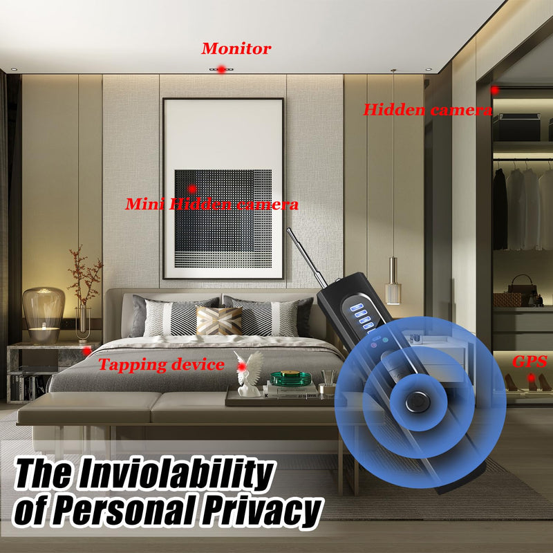 [AUSTRALIA] - Hidden Camera Detector, Anti-Spy Detector, Hidden Device GPS Detector, Camera Detector, Bug Detector, Privacy Protector, RF Wireless Signal Scanner for Hotels Office Home Travel, 5 Levels Sensitivity 