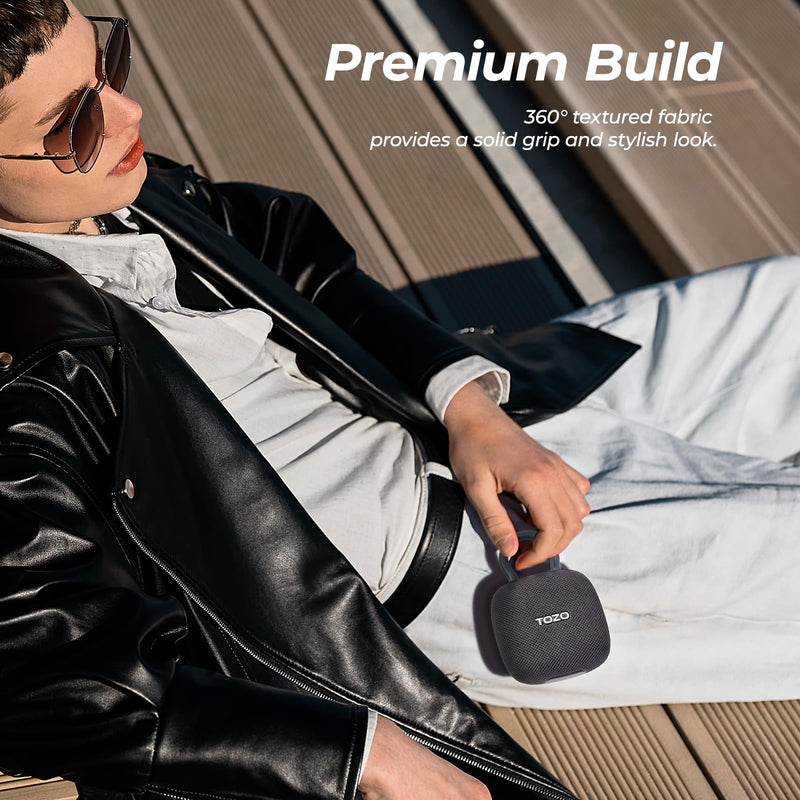 [AUSTRALIA] - TOZO PE1 Portable Bluetooth Speakers with Adjustable Carabiner, Mini Bluetooth Wireless Shower Speaker with IPX8 Waterproof, 32H Playtime Punchy Bass Audio Speaker for Home, Outdoor and Travel, Black 